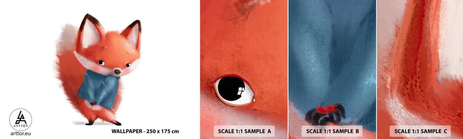 Fototapeta Vzorek Standard Eco - Sluší mi to? - Pro děti, Liška, Pohádka - 100x30 cm