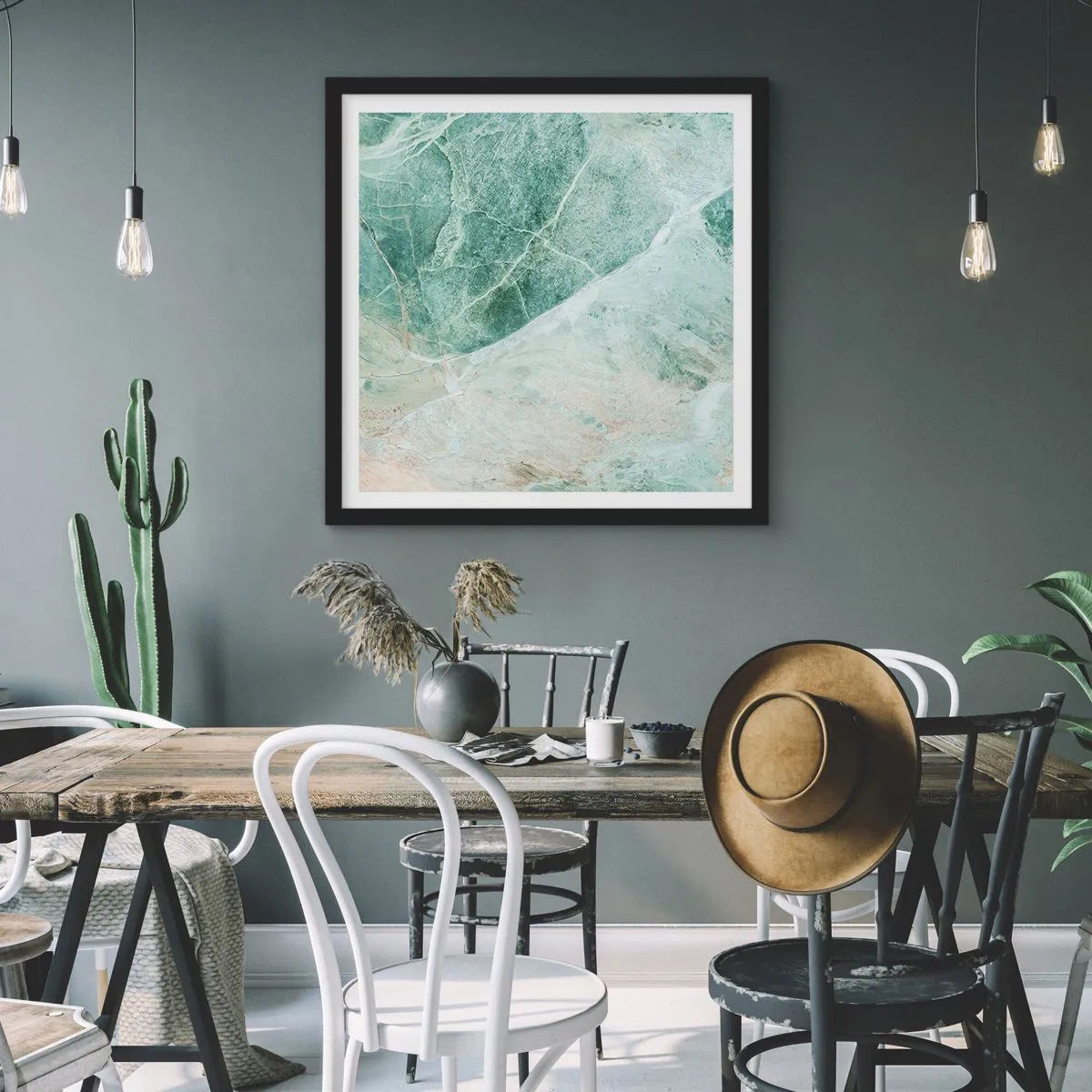 Plakát v černém rámu - Ctný chlad kamene - 60x60 cm