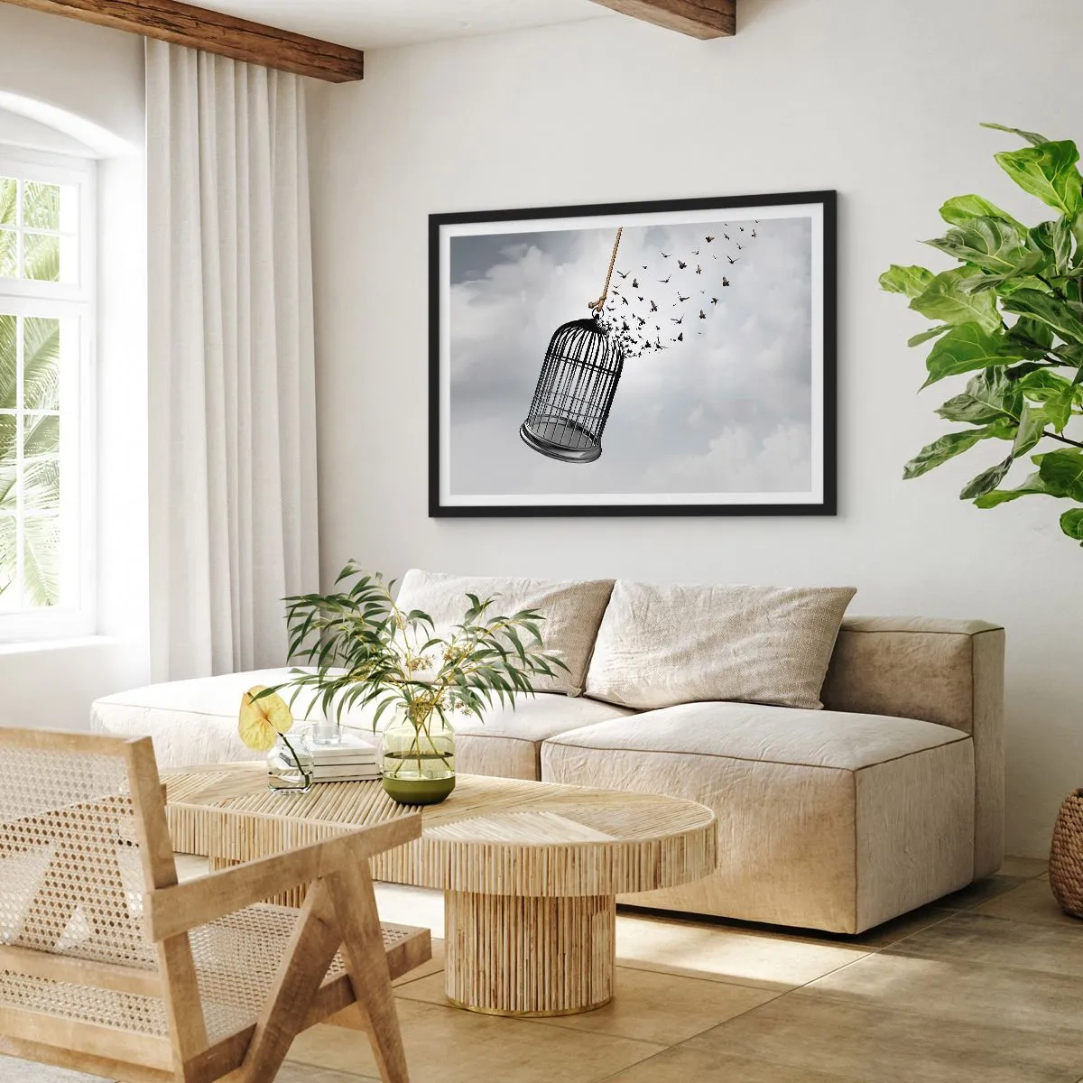 Plakát v černém rámu - Víra… naděje… svoboda! - 70x50 cm