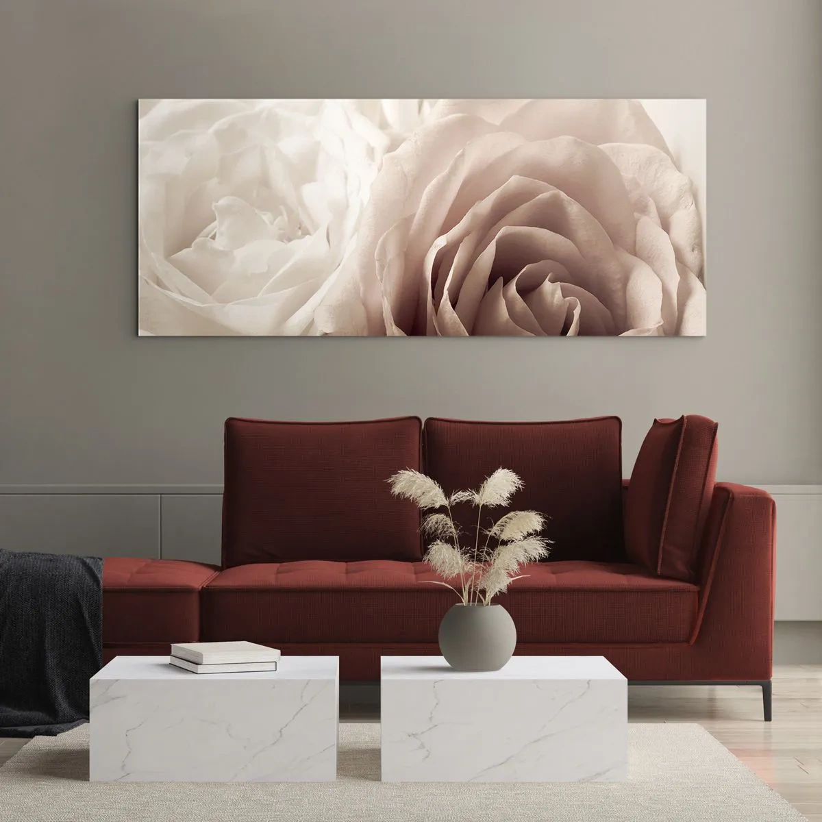Obraz na skle - V srdci růže - 100x40 cm