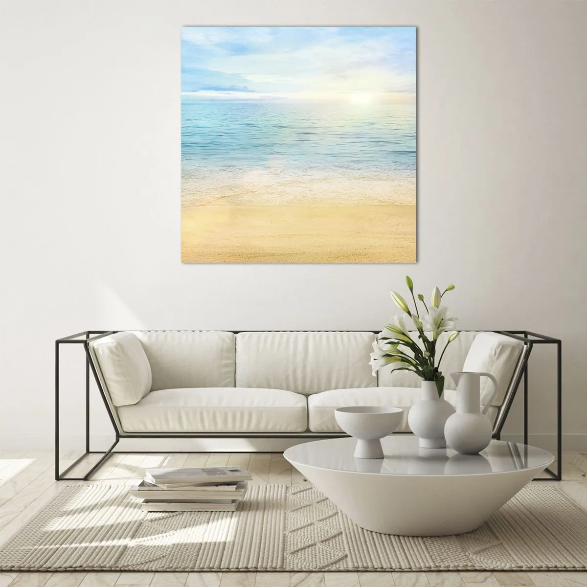 Obraz na skle - Velká modř - 70x70 cm