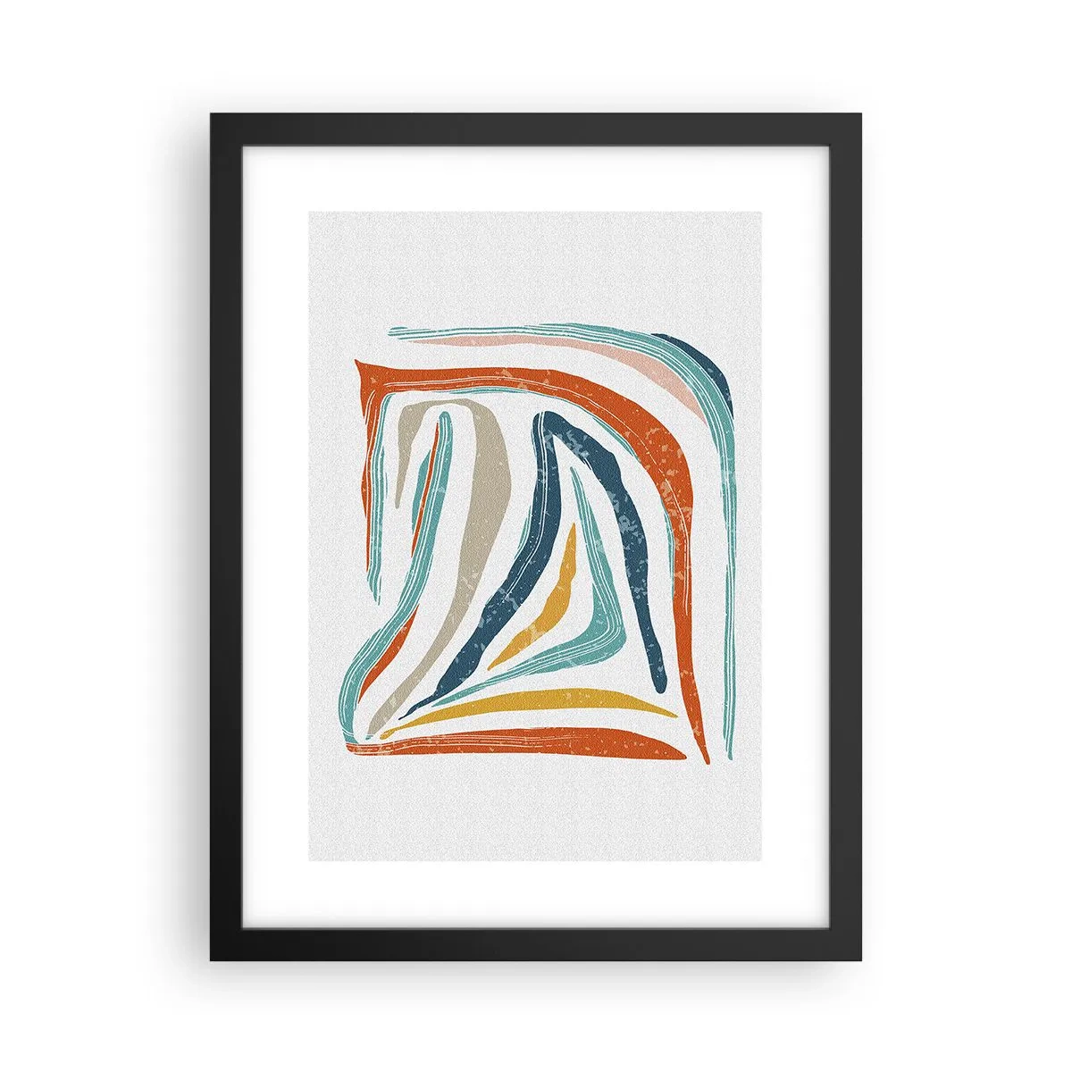 Plakát v černém rámu - Přátelsky usměvavá abstrakce - 30x40 cm