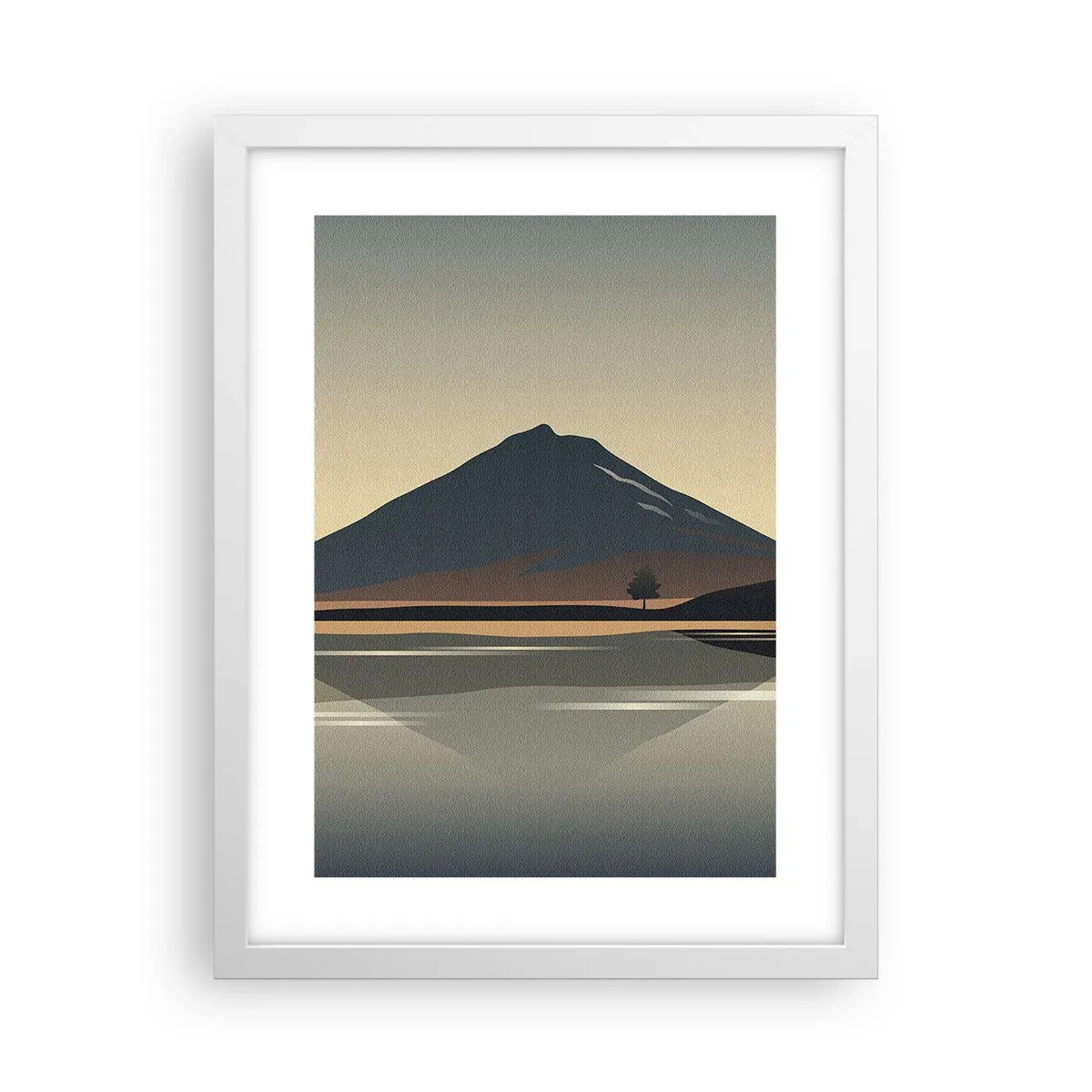 Plakát v bílém rámu - Zrcadlový odraz - 30x40 cm