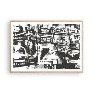 Plakát v rámu světlý dub - Pořádek nebo chaos? - 100x70 cm