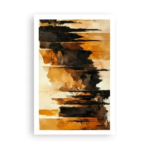 Plakát - Harmonie černé a zlaté - 61x91 cm