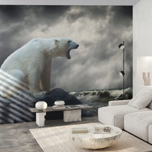 Fototapeta Samolepicí Deluxe Sticker - Samotný král Arktidy - Zvířata, Lední medvěd, Oceán - 450x315 cm