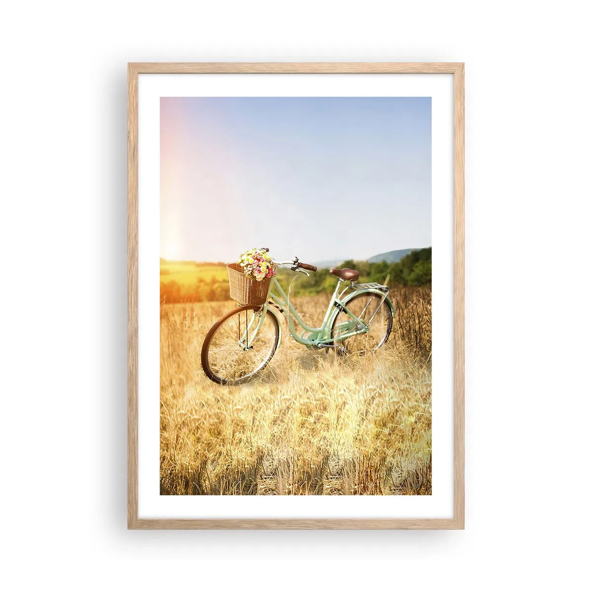 Plakát v rámu světlý dub - Chvíli tu zůstanu - 50x70 cm