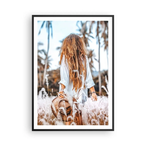 Plakát v černém rámu - Zrozená z travní chmýří - 70x100 cm
