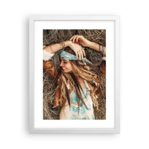 Plakát v bílém rámu - Na cestě do léta lásky - 30x40 cm