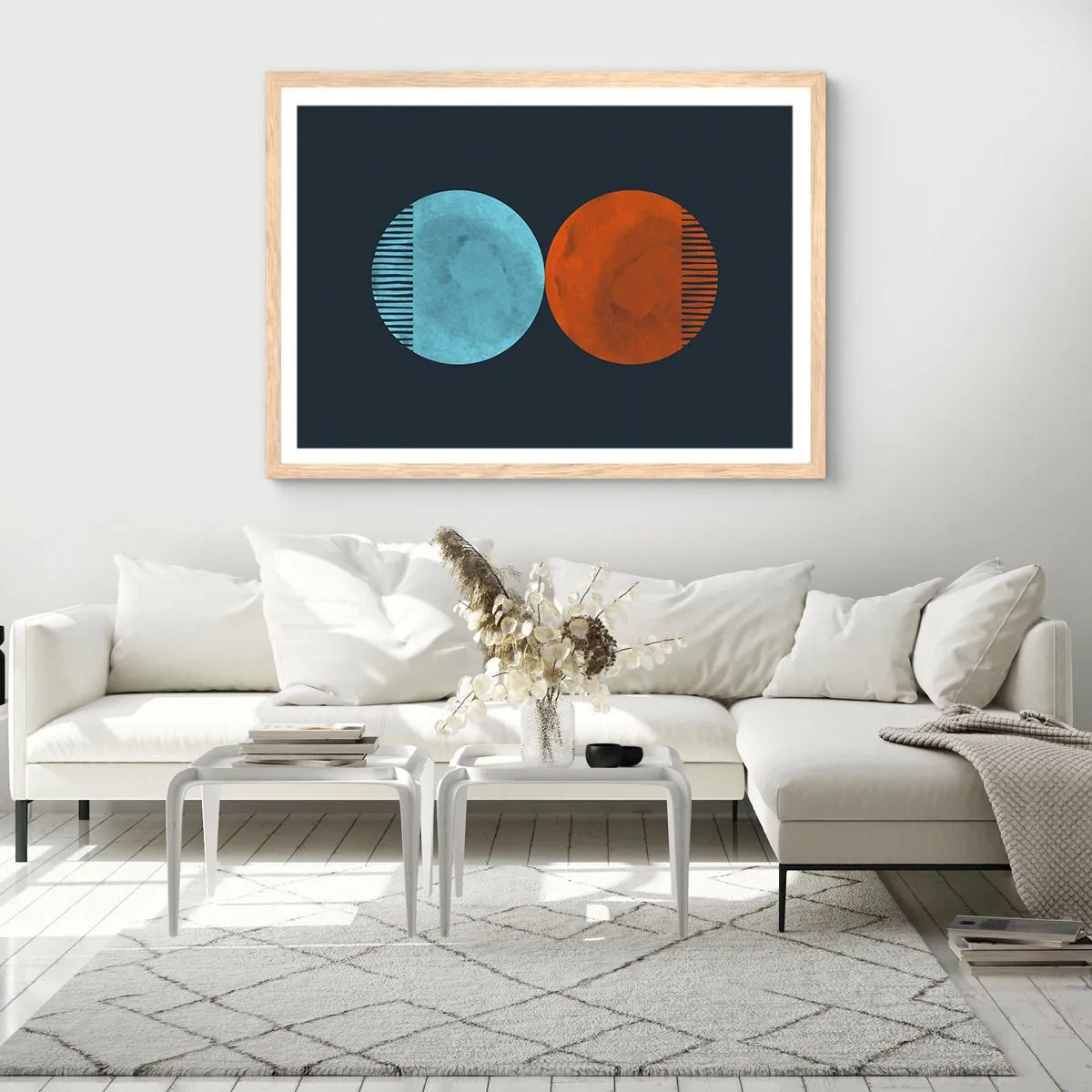 Plakát v rámu světlý dub - Pouze geometrie? - 50x40 cm
