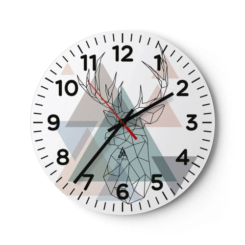 Nástěnné hodiny - V geometrickém lese - 30x30 cm