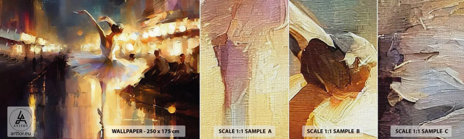 Vzor Fototapety Premium Canvas - Zázrak na ulici - Balerína, Tanec, Olejová barva - 100x30 cm