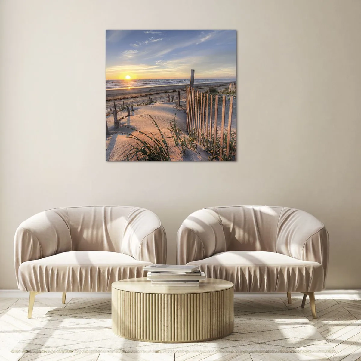 Obraz na skle - Odlesk a stín větru - 30x30 cm