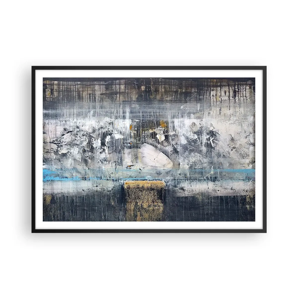 Plakát v černém rámu - Jako na ledě, tak i na hroudě - 100x70 cm