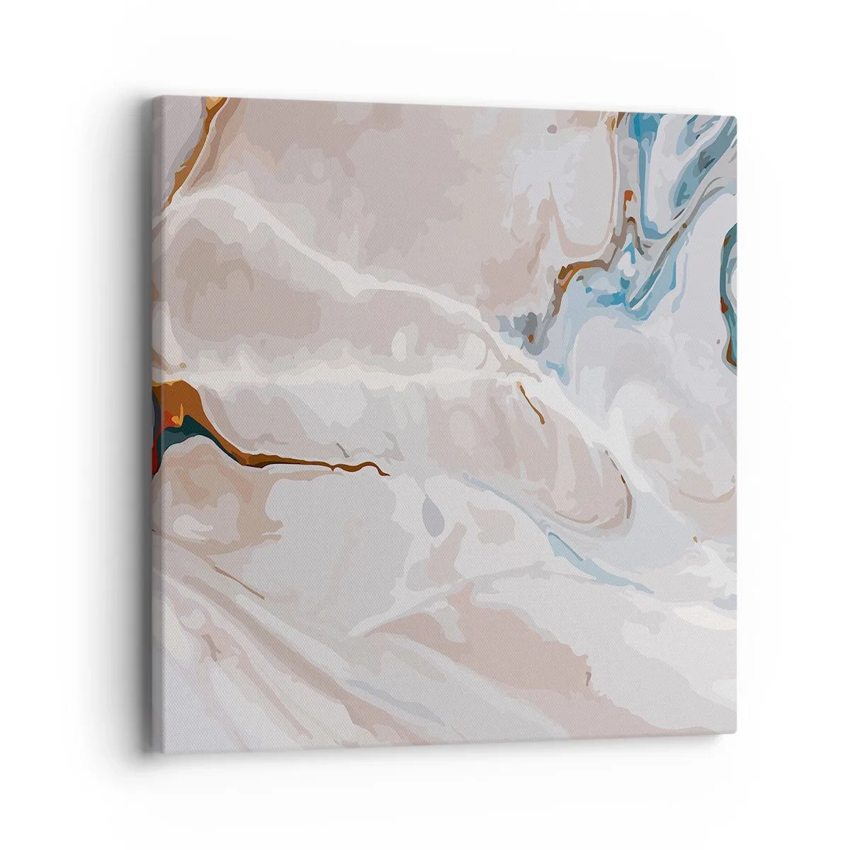 Obraz na plátně - Modré meandry pod bílou - 40x40 cm