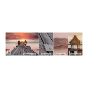 Vzor Fototapety Premium Canvas - Západ na východě - Krajina, Dřevěné molo, Moře - 100x30 cm