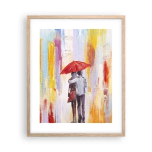 Plakát v rámu světlý dub - Ať prší dál - 40x50 cm