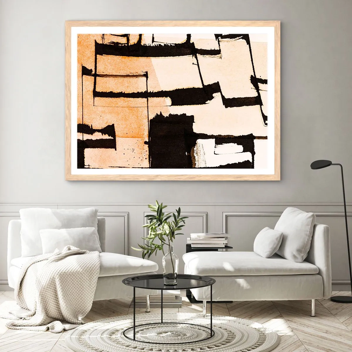 Plakát v rámu světlý dub - Avšak pořádek - 70x50 cm