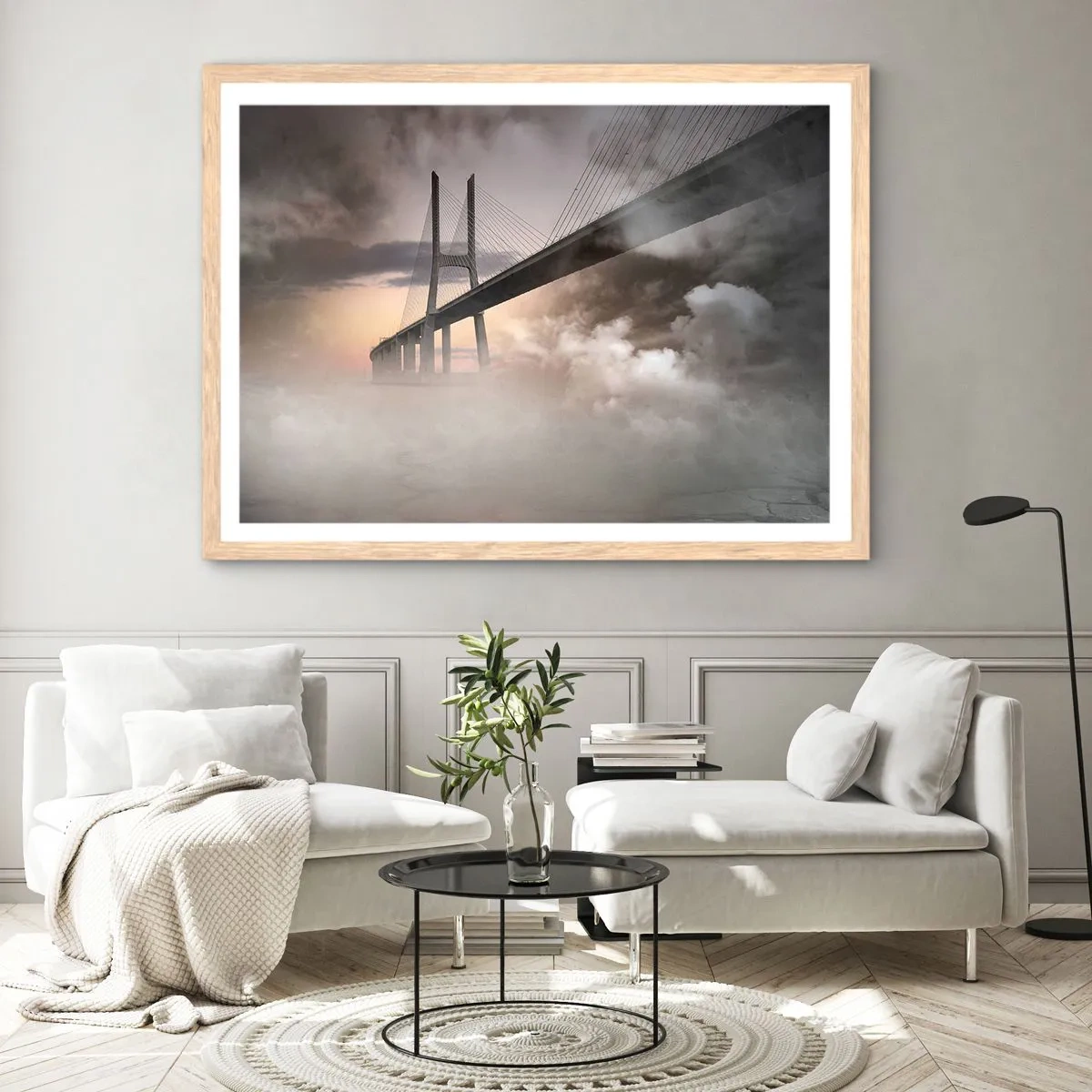 Plakát v rámu světlý dub - U řeky, která není - 100x70 cm