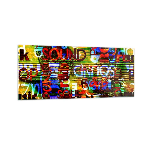 Obraz na skle - Všechny barvy zvuku - 100x40 cm