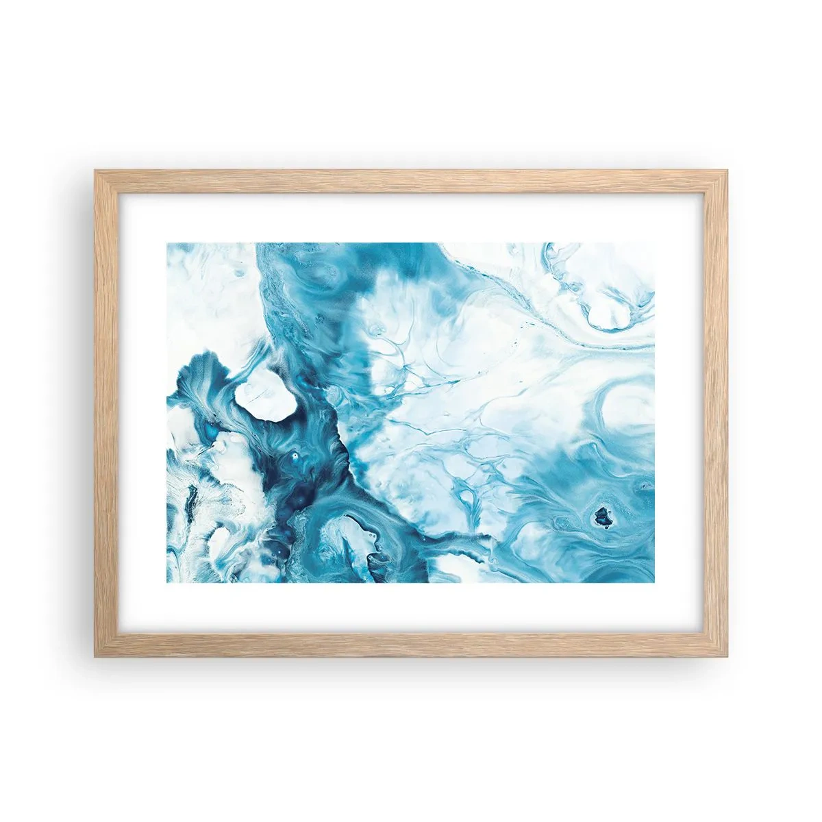 Plakát v rámu světlý dub - Modrý koncert - 40x30 cm