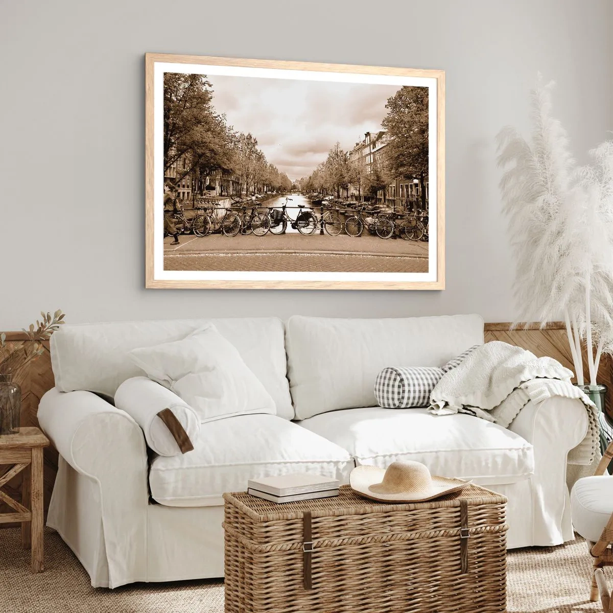 Plakát v rámu světlý dub - Nizozemské klima - 70x50 cm