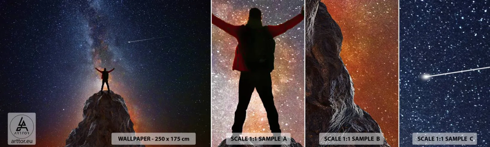 Vzor Fototapety Samolepicí Deluxe Sticker - Síla je se mnou! - Abstrakce, Kosmos, Muž - 100x30 cm