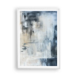 Plakát v bílém rámu - Za závojem modré - 70x100 cm