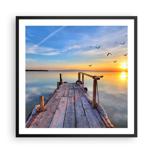 Plakát v černém rámu - Jít před sebe směrem ke slunci - 60x60 cm