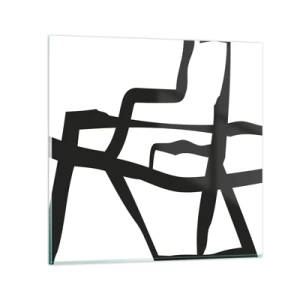 Obraz na skle - Černobílá konstrukce - 70x70 cm