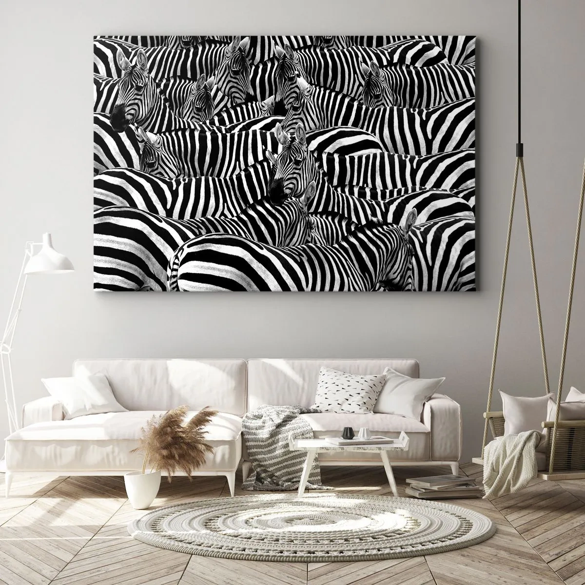Obraz na plátně - Skupinový portrét s pruhy - 120x80 cm