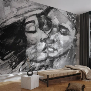 Fototapeta Premium Sand - Něžný okamžik - Polibky, Milovat, Milenci - 200x140 cm