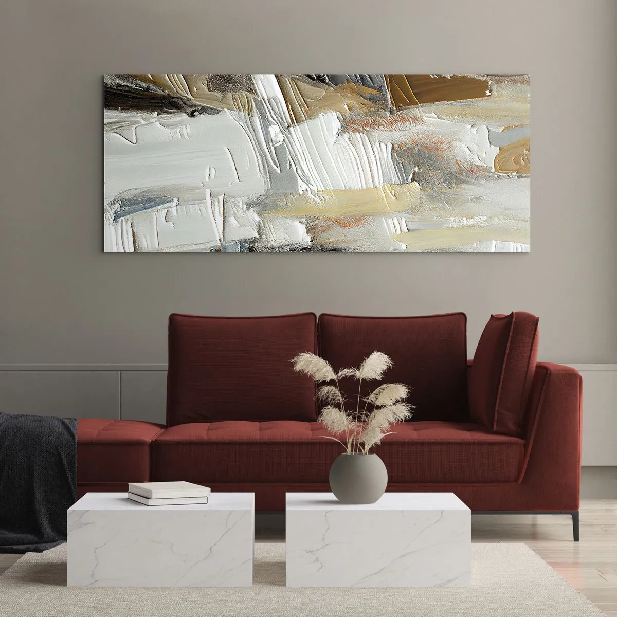 Obraz na skle - Barevné nahromadění - 100x40 cm