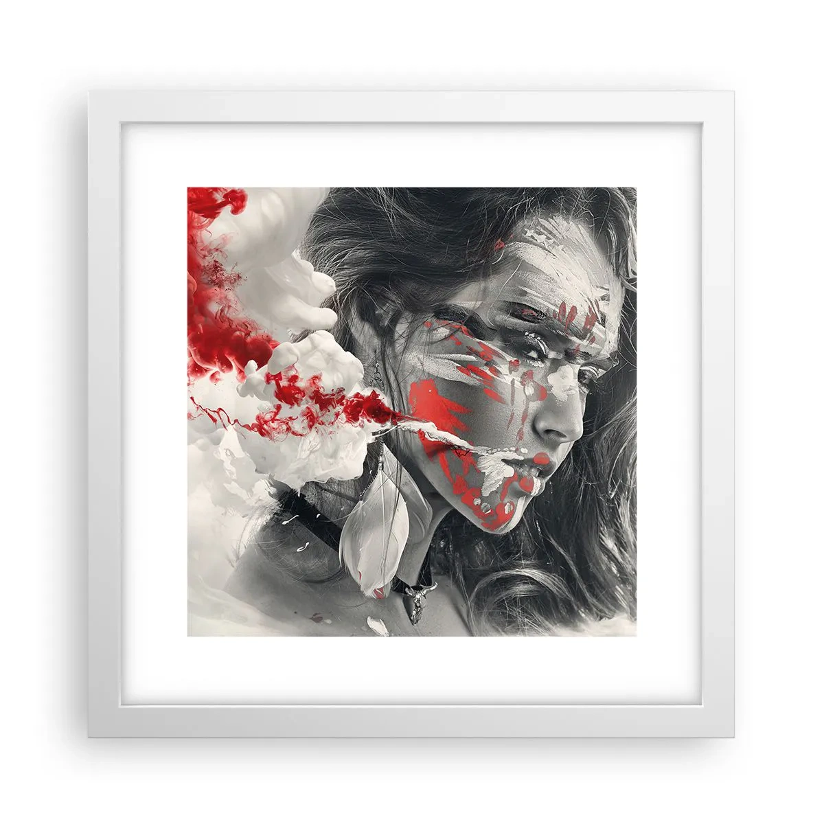 Plakát v bílém rámu - Ve spárech absurdity - 30x30 cm