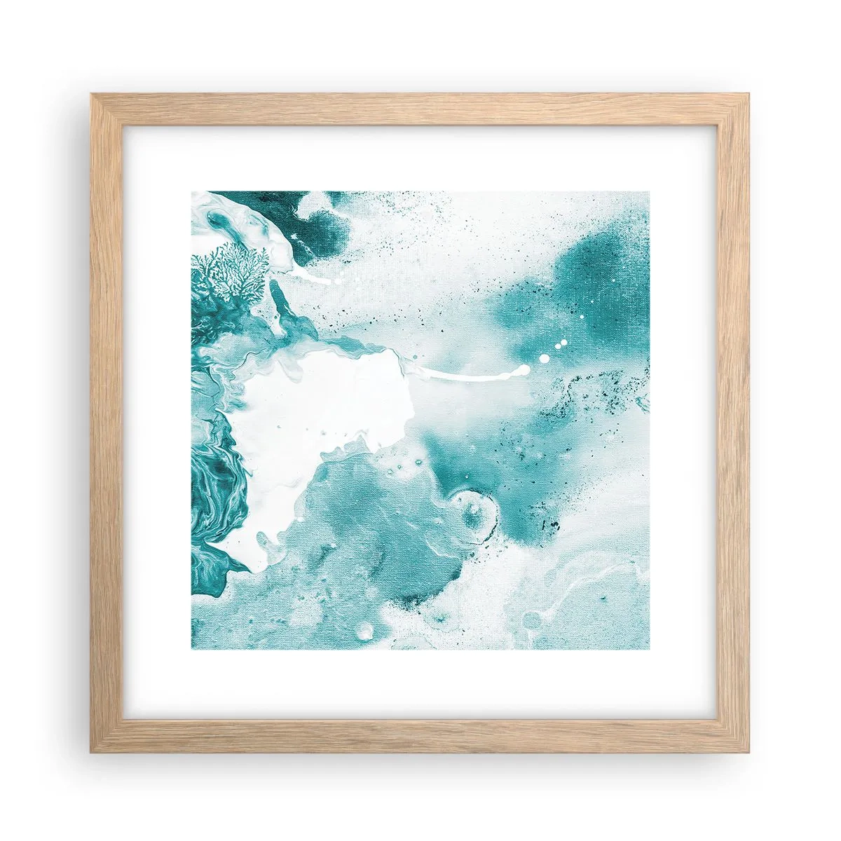 Plakát v rámu světlý dub - Povodí modré - 30x30 cm