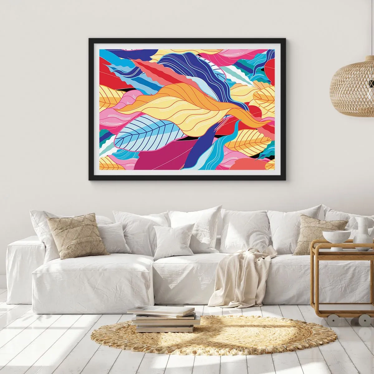 Plakát v černém rámu - Barevný nepořádek - 100x70 cm