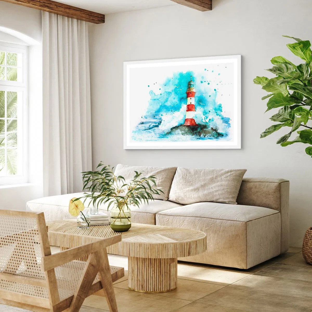 Plakát v bílém rámu - Jednota živlů - 70x50 cm