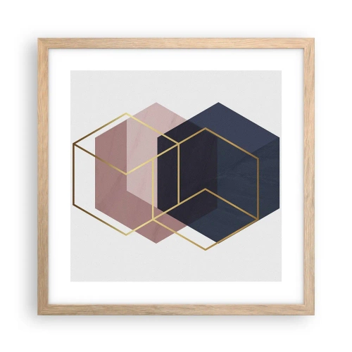 Plakát v rámu světlý dub - Síla jednoduchosti - 40x40 cm