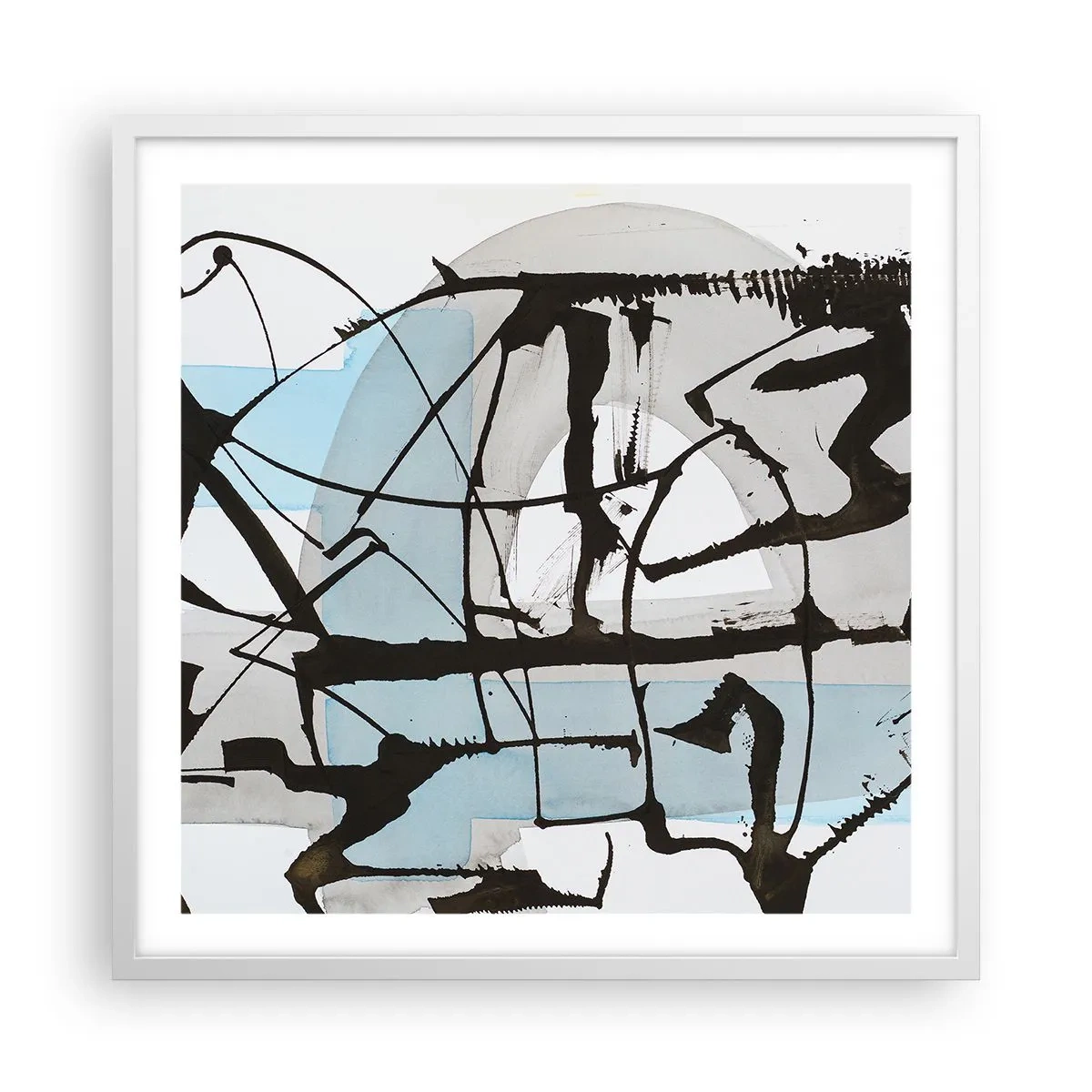 Plakát v bílém rámu - Přesto modrá - 60x60 cm