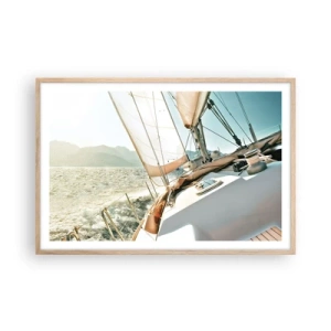 Plakát v rámu světlý dub - Pod plnými plachtami - 91x61 cm