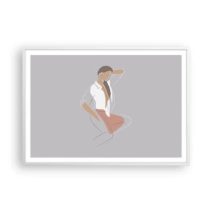 Plakát v bílém rámu - Obrys půvabu - 100x70 cm