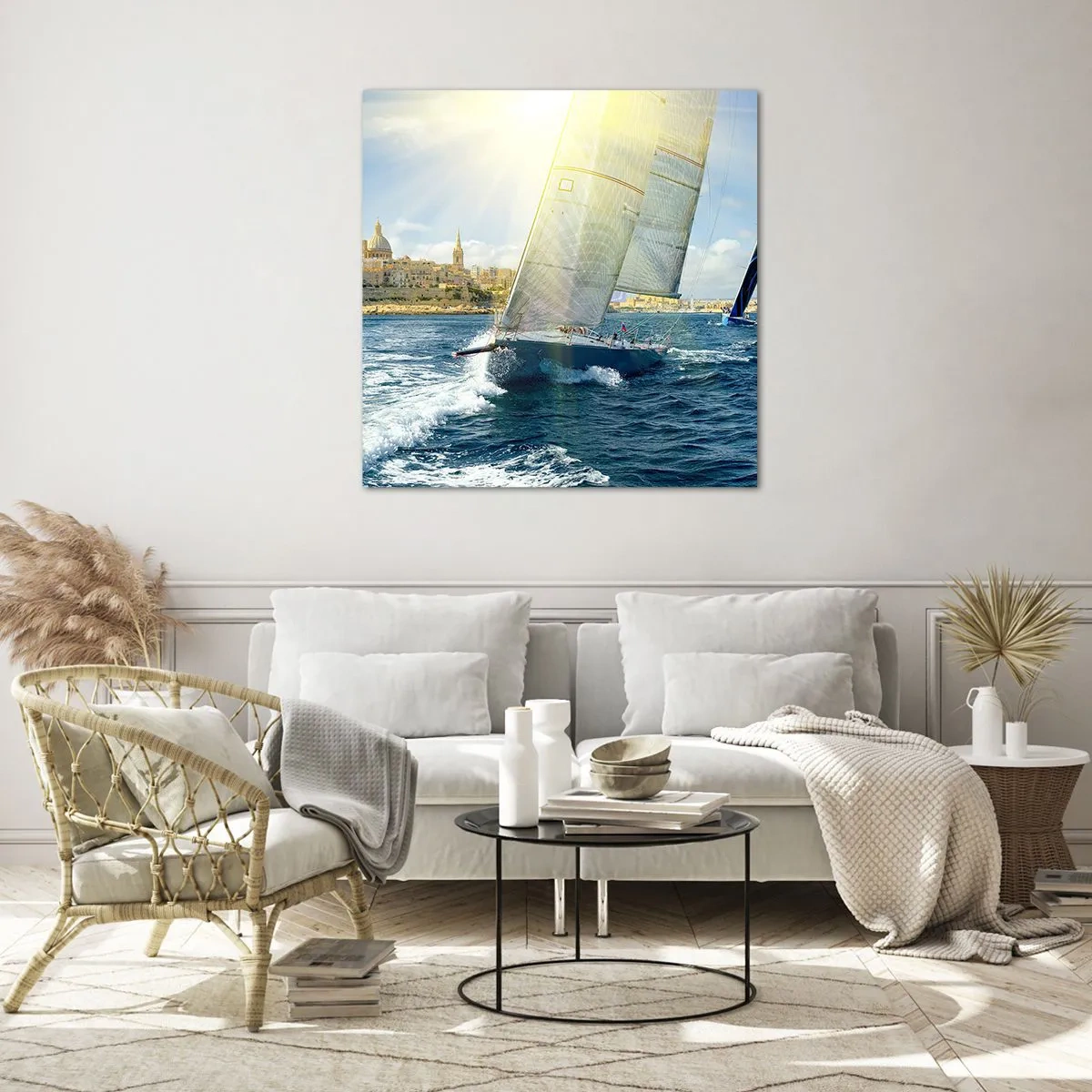 Obraz na skle - Čas odjet z města - 60x60 cm