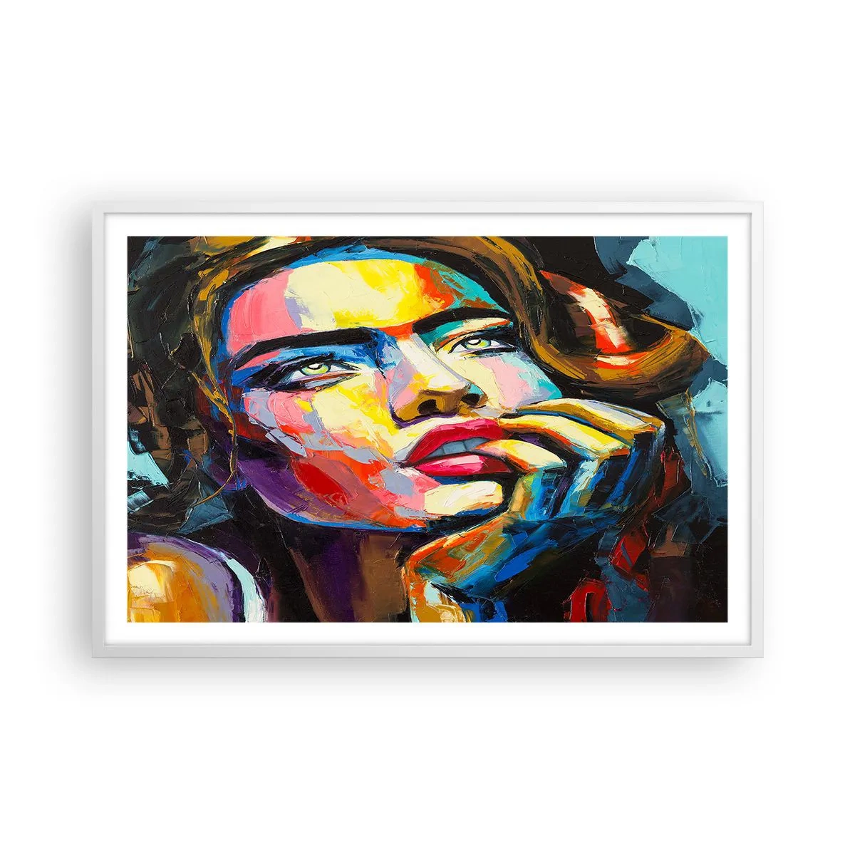 Plakát v bílém rámu - Sny, jak ptáci letí oblohou - 91x61 cm
