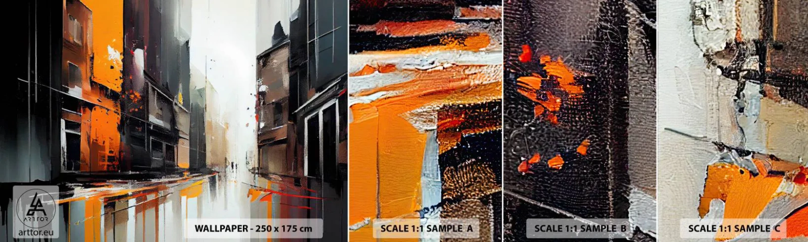 Vzor Fototapety Samolepicí Deluxe Sticker - Deštivý den - Architektura, Moderní umění, Město - 100x30 cm