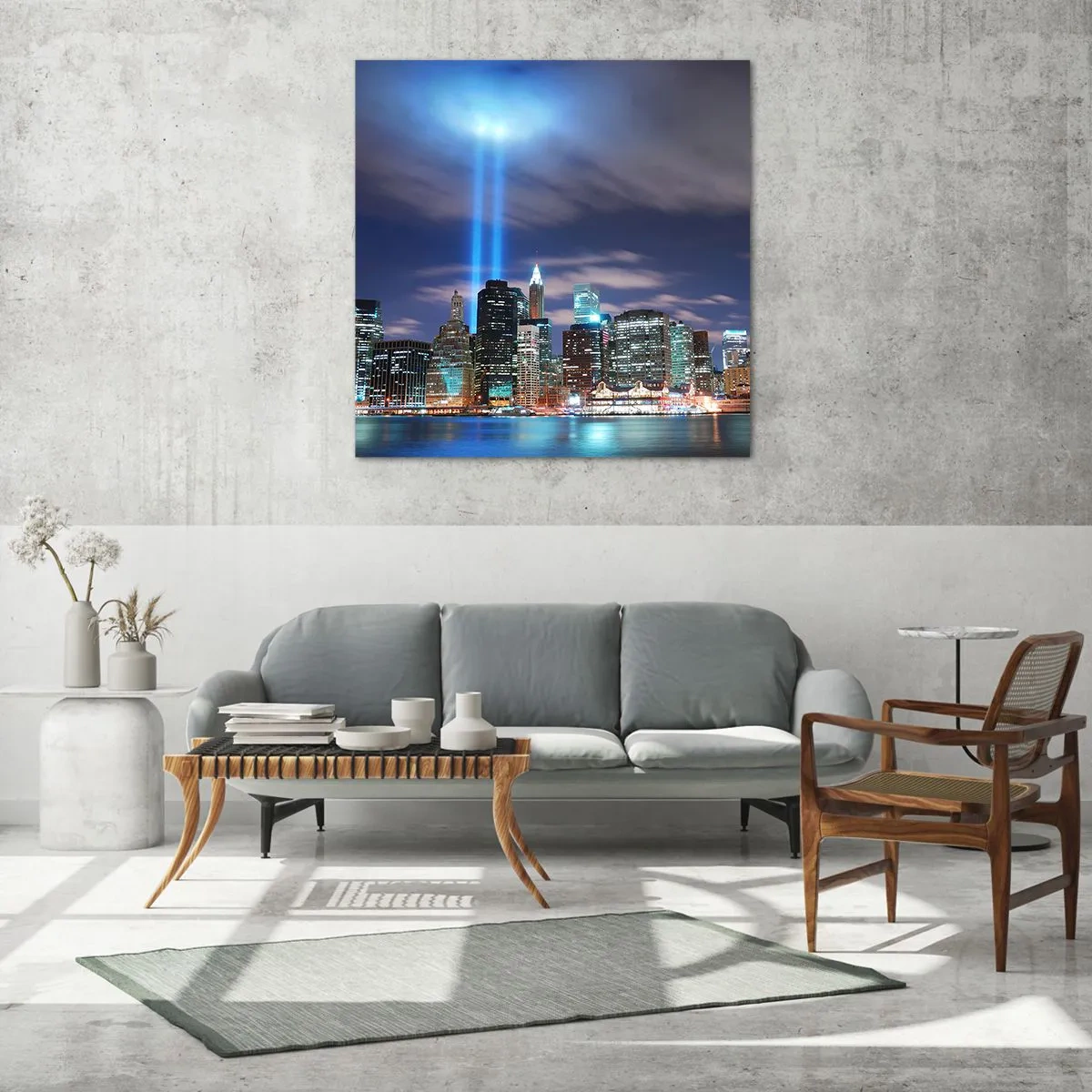 Obraz na skle - Světlem dosáhnout nebe - 40x40 cm