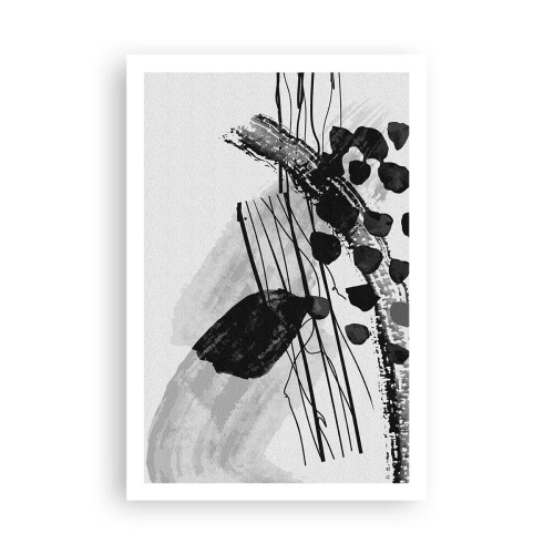 Plakát - Černobílá organická abstrakce - 61x91 cm