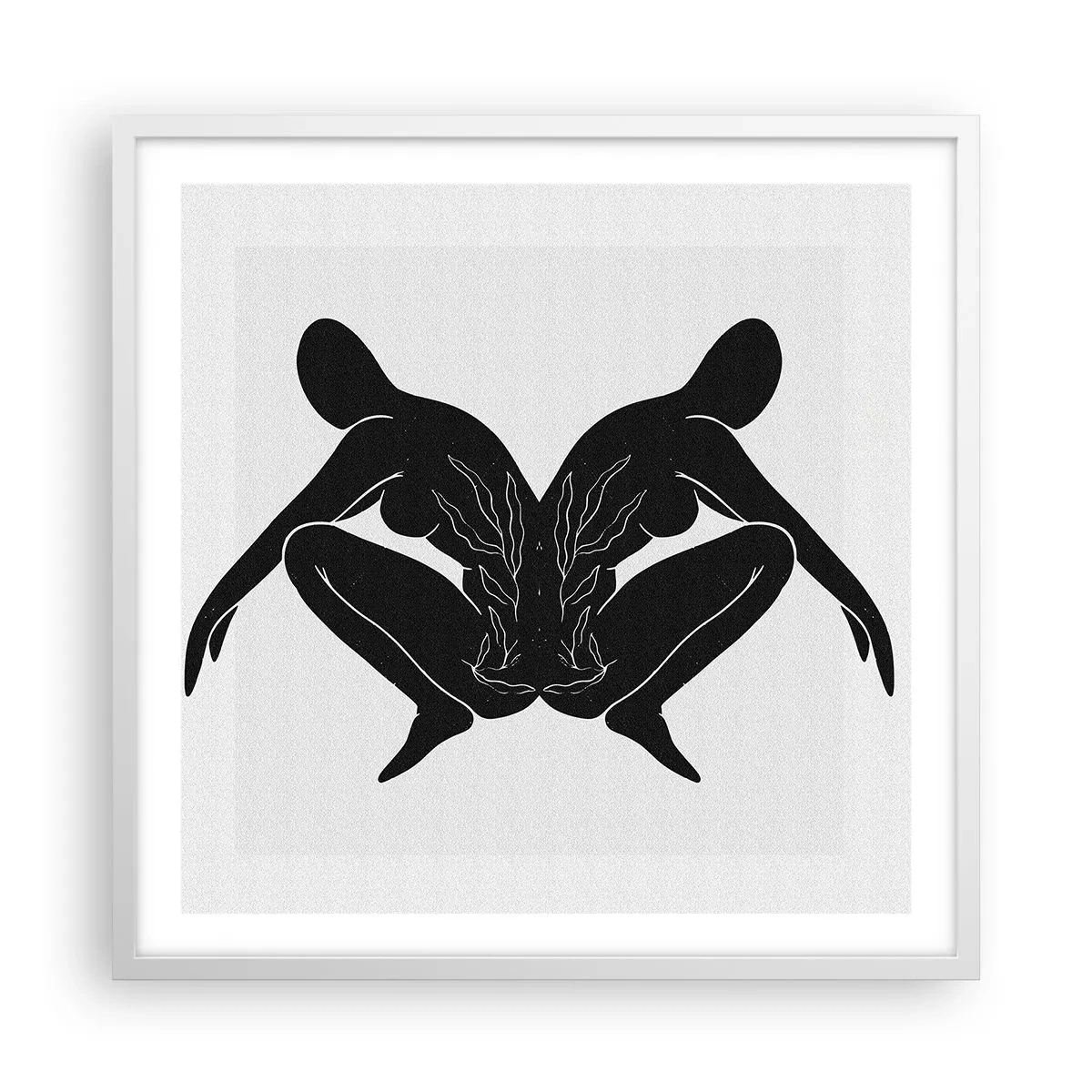 Plakát v bílém rámu - Společná duše - 60x60 cm