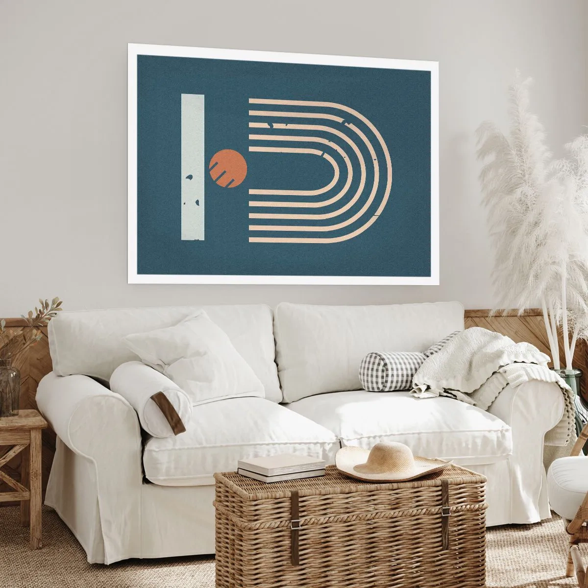 Plakát - Geometrie v námořnické modři - 91x61 cm
