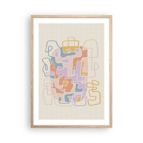 Plakát v rámu světlý dub - Labyrint – veselé dobrodružství - 50x70 cm