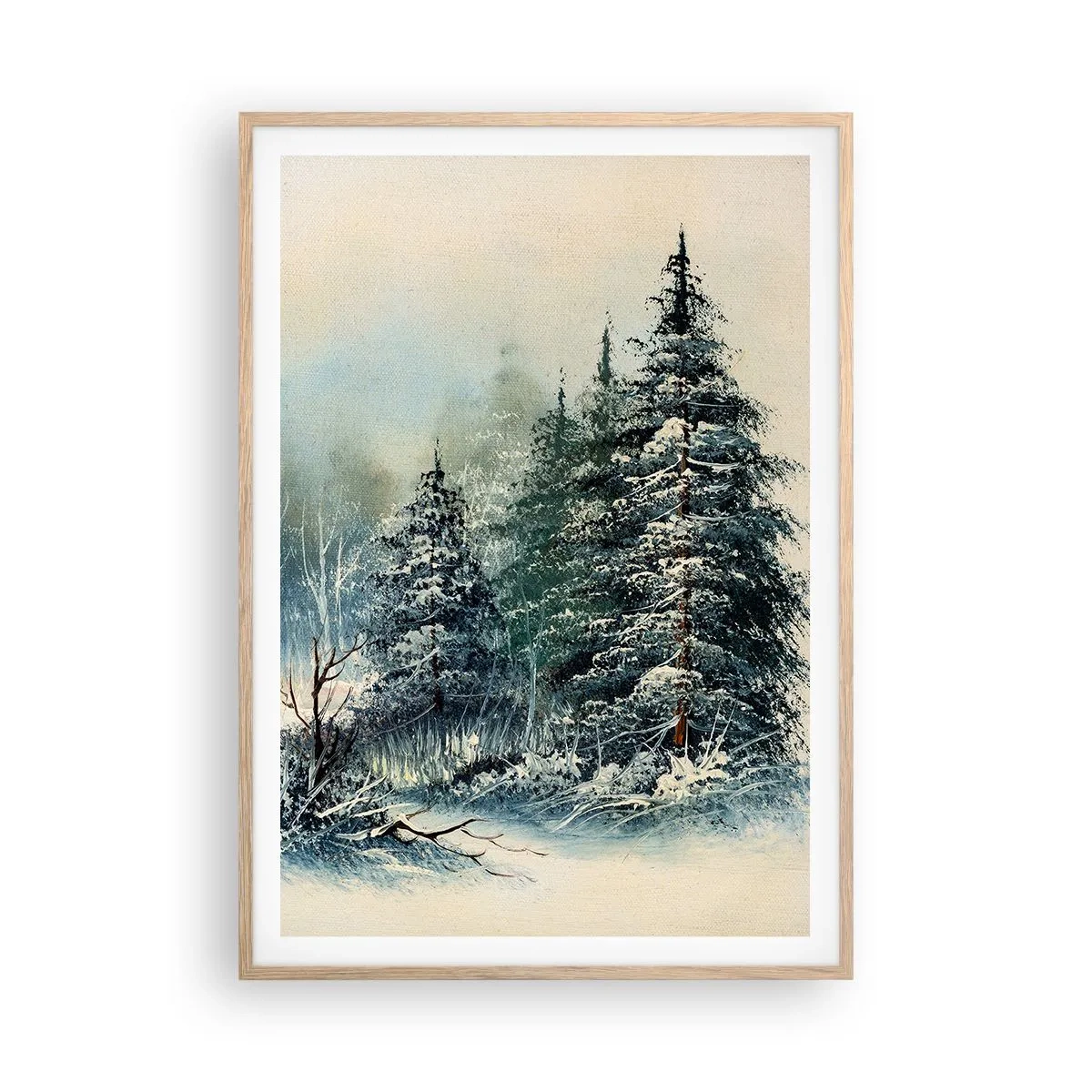 Plakát v rámu světlý dub - Připravení na Vánoce - 70x100 cm